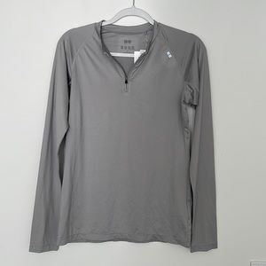 NEW Uniqlo Women Warm Dry Half Zip Long Sleeve Gray   Sz M. All Sales are Final